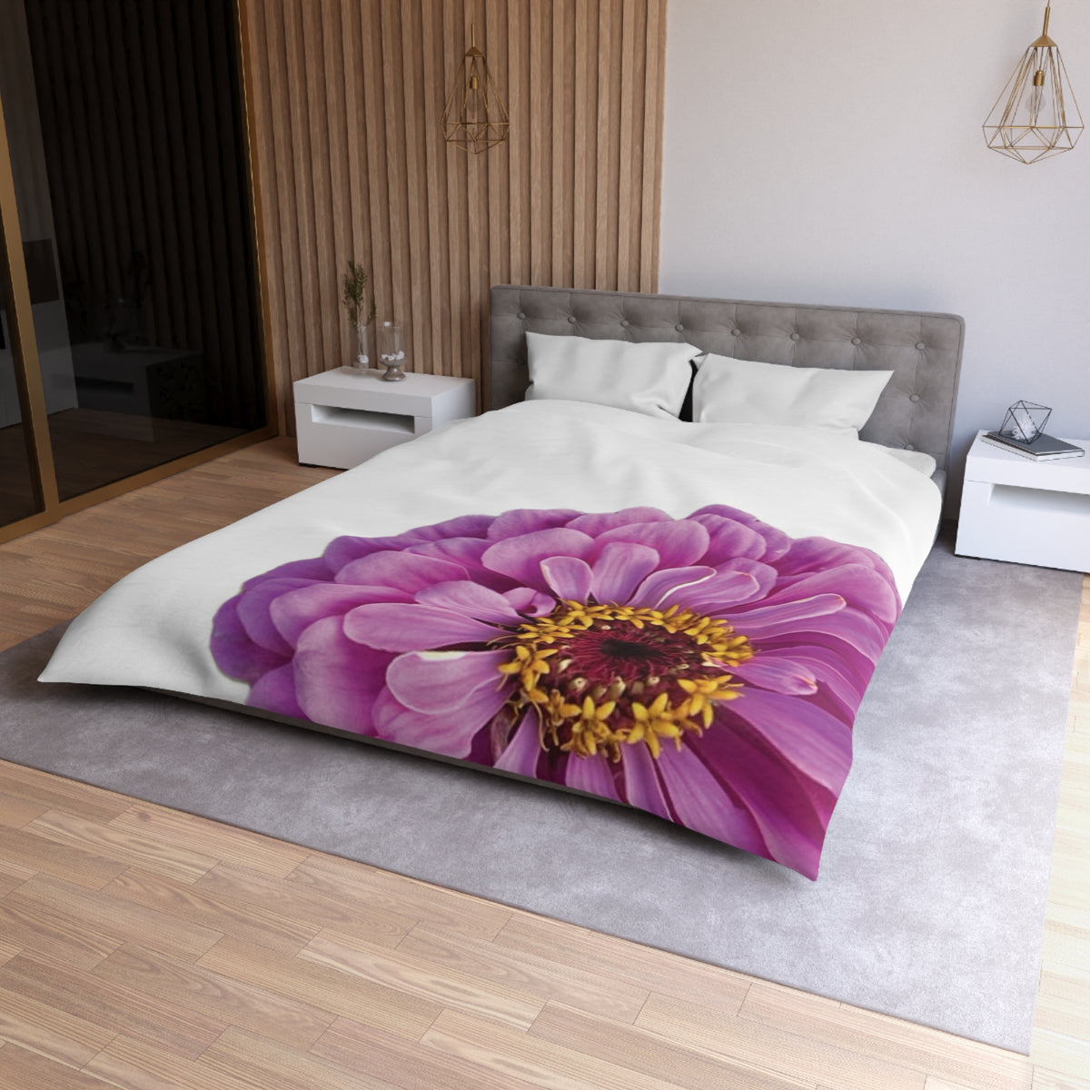 Happy Little Zinnia Duvet Cover - Microfiber