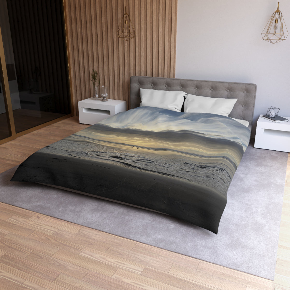 Oregon Coast Lovebirds Duvet Cover - Micrfiber