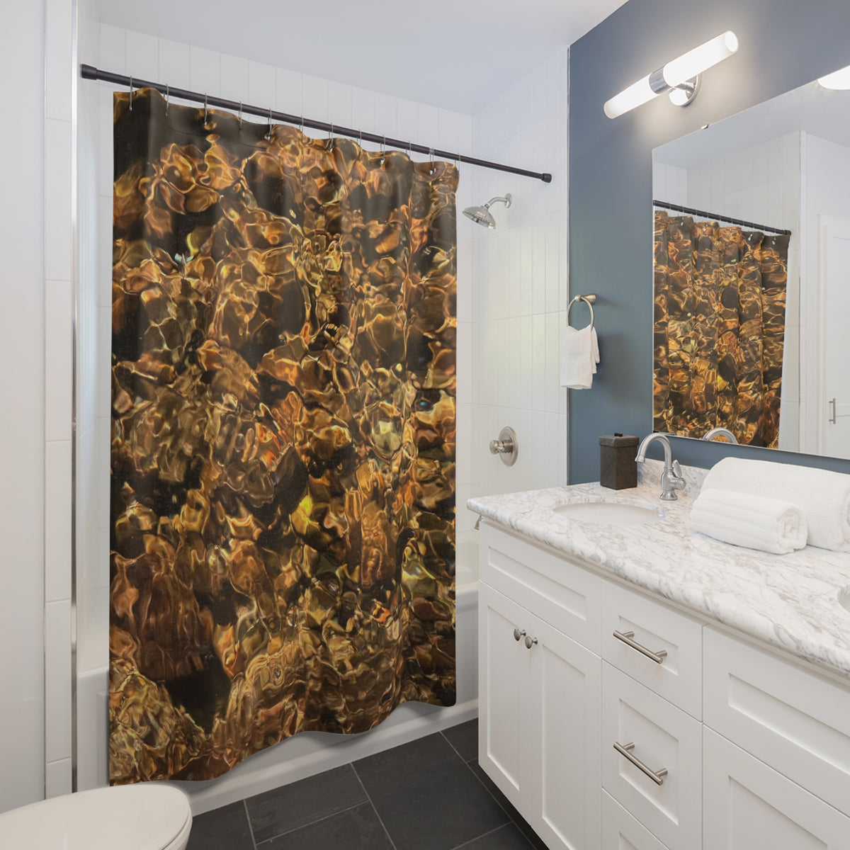 River Pebbles Shower Curtain
