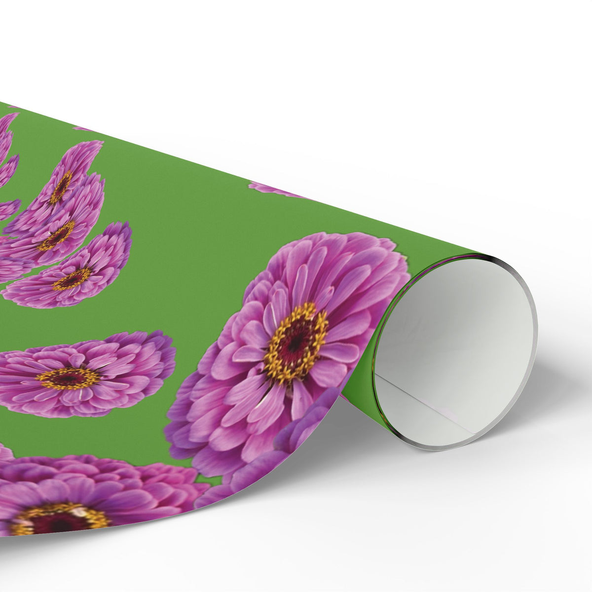 Happy Little Zinnia Wrapping Paper - Green