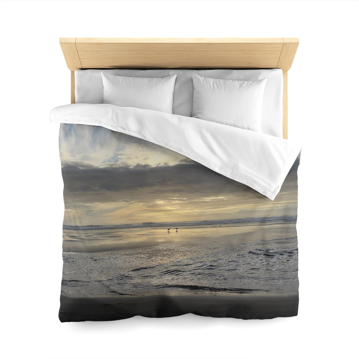 Oregon Coast Lovebirds Duvet Cover - Micrfiber