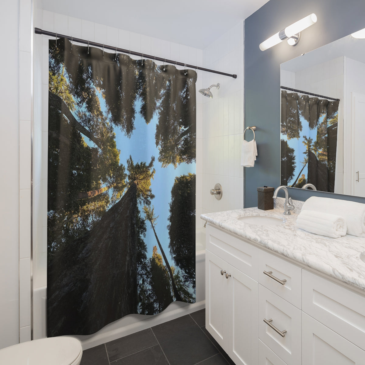 Pacific Northwest Forest Canopy Shower Curtains