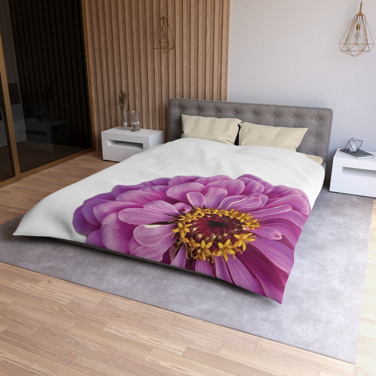 Happy Little Zinnia Duvet Cover - Microfiber
