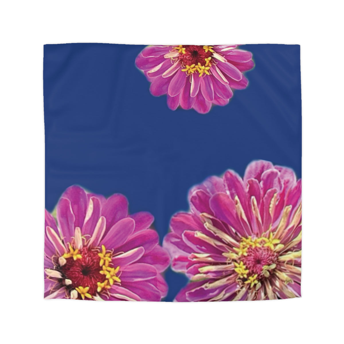 Dramatic Zinnia's In Blue Duvet Cover - Microfiber